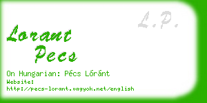 lorant pecs business card