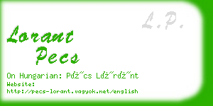 lorant pecs business card